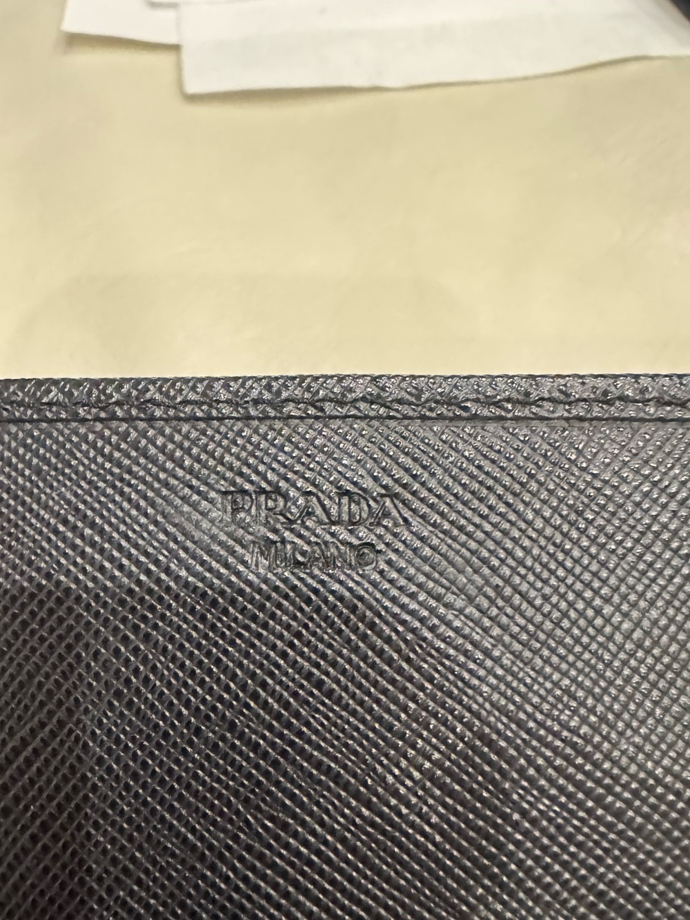 [Authentic] Prada Black Saffiano Leather Wallet on Chain with Gold Hardware - Picture 7 of 15